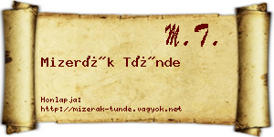 Mizerák Tünde névjegykártya